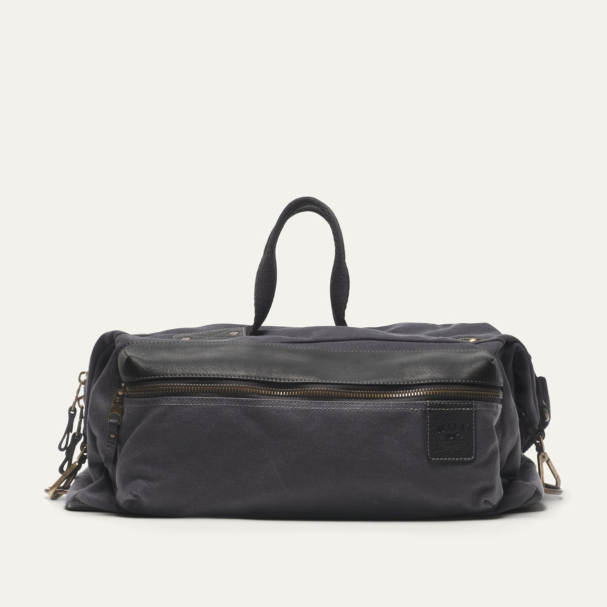 Black Tumbled Leather 2 Bag Set (Commuter Backpack and Duffle)