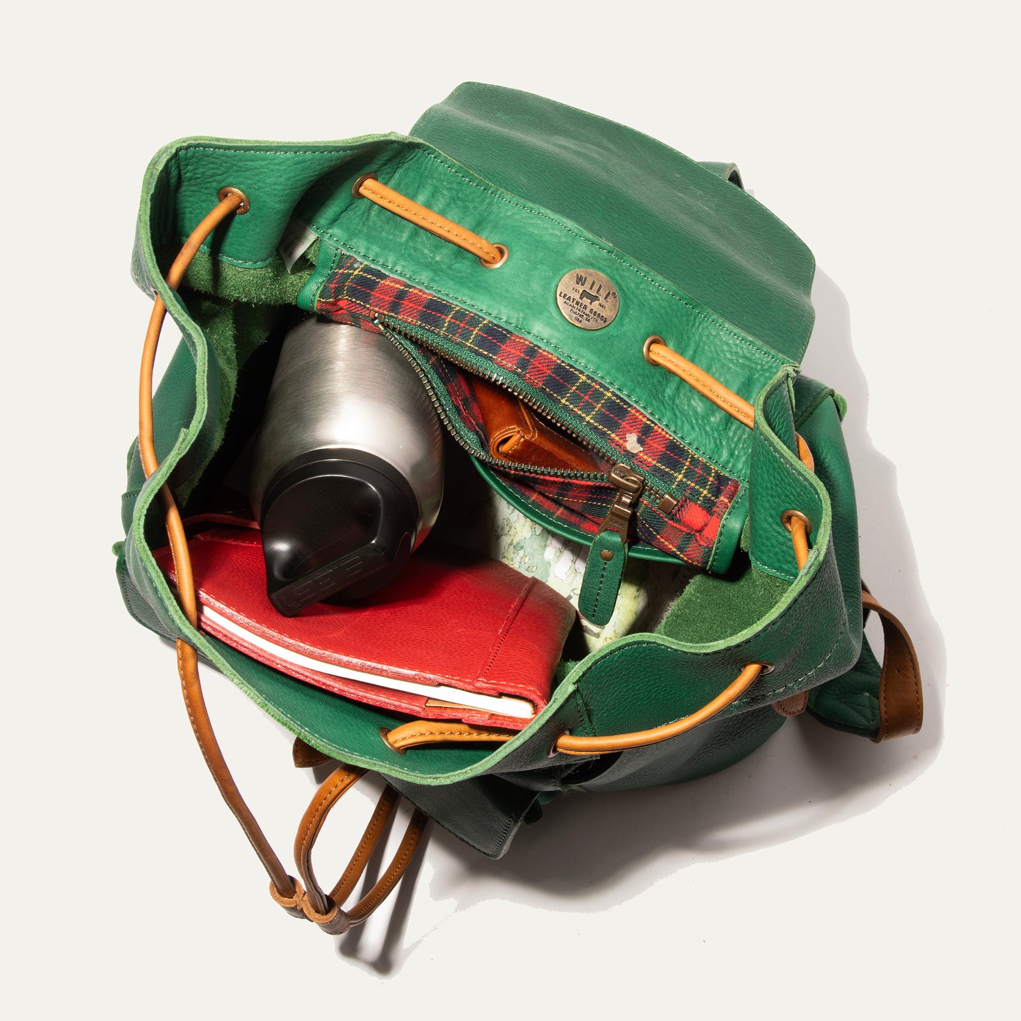 RAINIER LEATHER BACKPACK DUALTONE GREEN/TAN Will Leather Goods