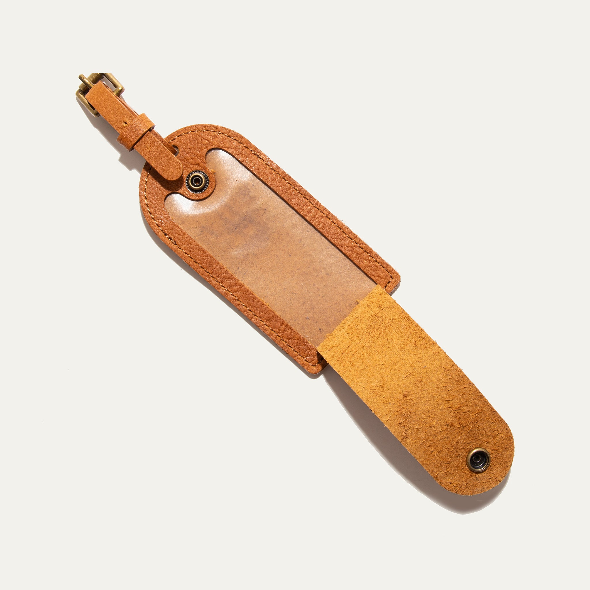 SIGNATURE LEATHER ROUNDED LUGGAGE TAG BROWN Will Leather Goods