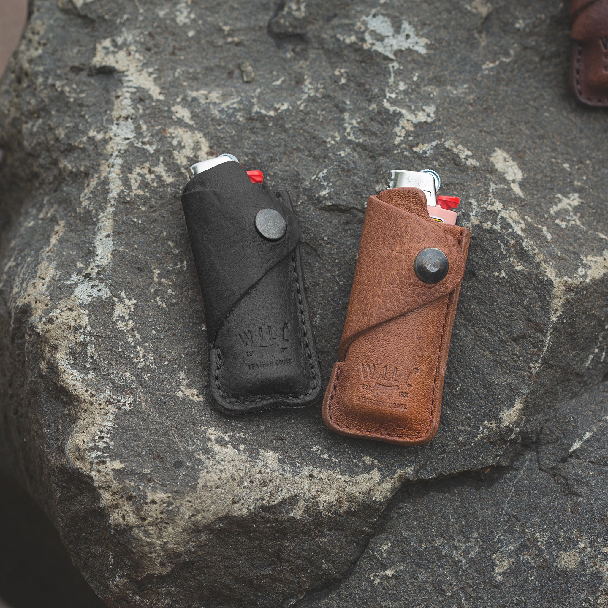 Signature Leather Lighter Cover Black | Will Leather Goods