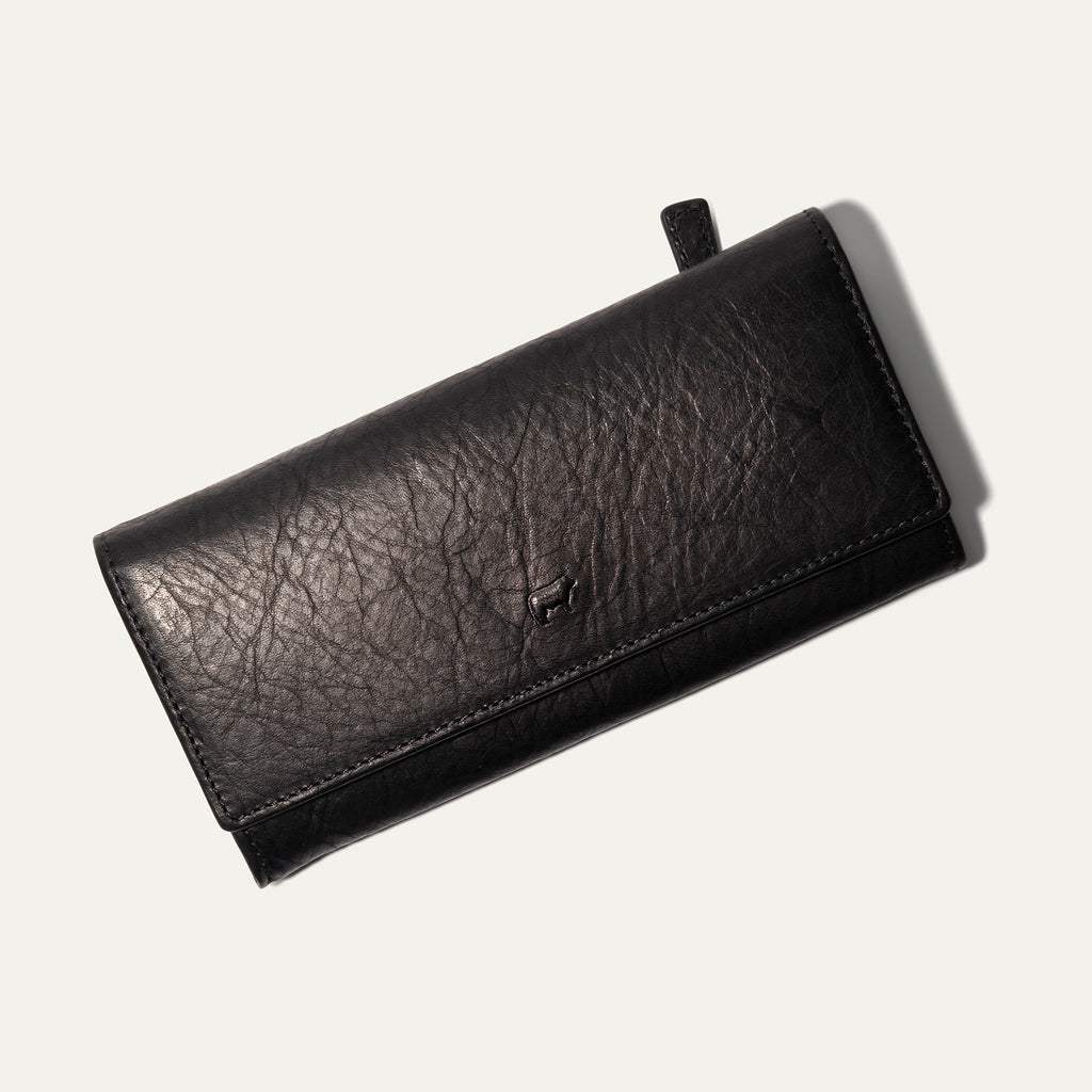 Classic Long Wallet- Black English Bridle — Homage Leatherworks