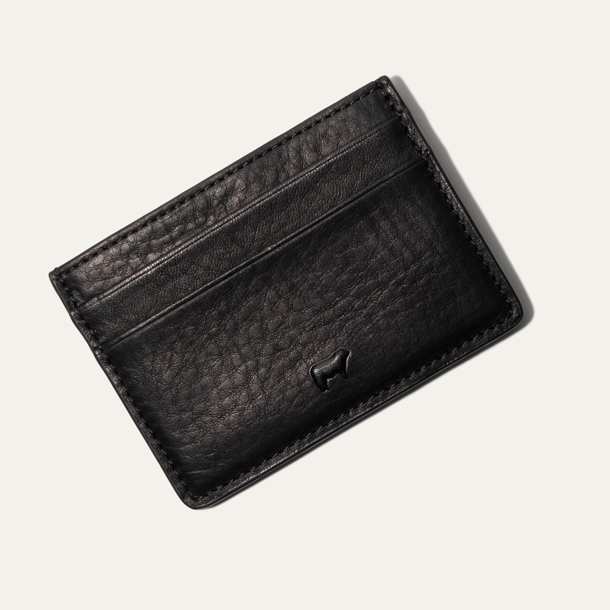 Will Leather Goods Classic Leather Card Case - Black | Harbour Thread
